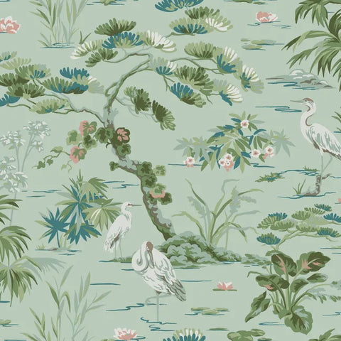 W4277.13 Green Botanical Wallpaper  