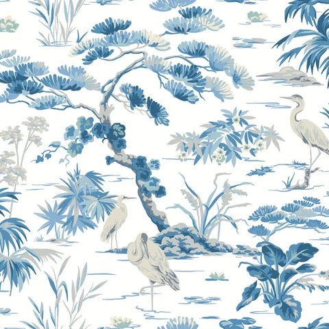 W4277.515 Botanical Blue Wallpaper 