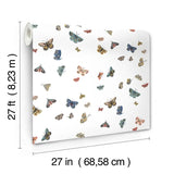 W4289.51 Blue Insects Wallpaper 