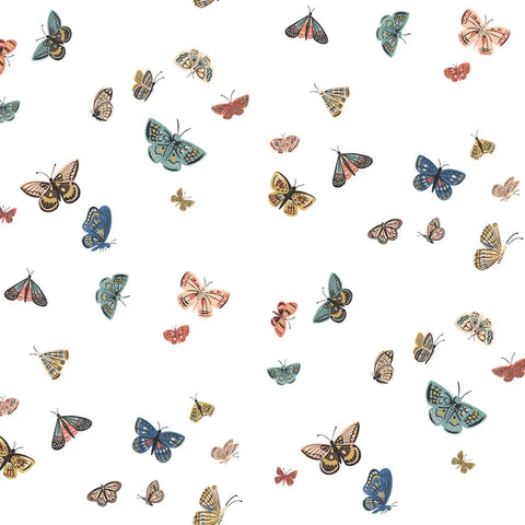 W4289.51 Blue Insects Wallpaper 