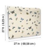 W4289.540 Blue Insects Wallpaper  