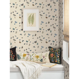 W4289.540 Blue Insects Wallpaper  
