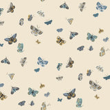 W4289.540 Blue Insects Wallpaper  