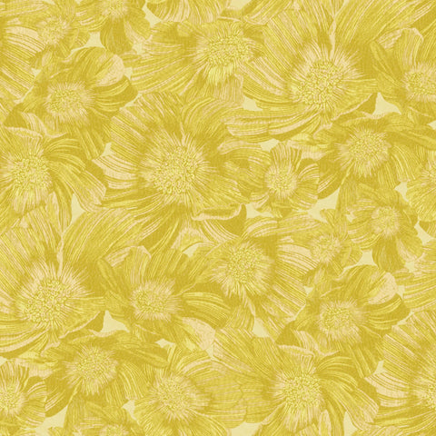 W4350.40 Anemoni Yellow Botanical Wallpaper 