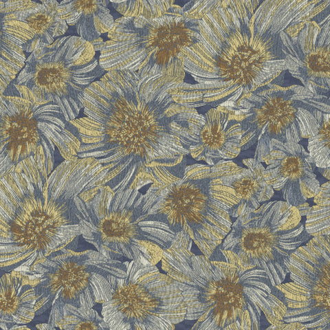  W4350.524 Anemoni Blue Botanical Wallpaper  