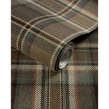 W4364.6116 Brown Plaid Wallpaper  