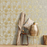 W78224 Concrete Metallic Wallpaper