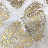 W78228 Damask Metallic Wallpaper