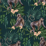 WLD53109W Morris Dark Blue Tropical Jungle Wallpaper