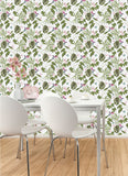 WLD53114W Clivia White Hummingbird Wallpaper
