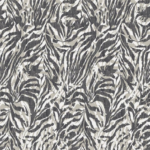 WLD53135W Davy Charcoal Zebra Wallpaper