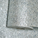 WM0002MBP Gray silver metallic Pearl Big Chip Natural Real Mica Stone Wallpaper Textured
