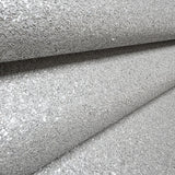 WM0004MSP Light Gray silver metallic Big Chip Natural Real Mica Stone Textured Wallpaper