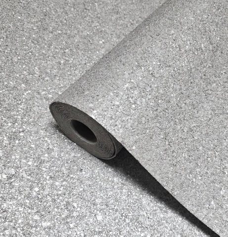 WM0004MSP Light Gray silver metallic Big Chip Natural Real Mica Stone Textured Wallpaper