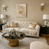 WM008MSP Gold cream Big Chip Natural Real Mica Stone Textured plain modern Wallpaper roll