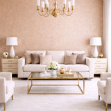 WM009MSP Dust Rose Gold cream Big Chip Natural Real Mica Stone Textured modern Wallpaper
