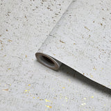 WM014KCG Real natural cork textured golden off white gold metallic foil modern Wallpaper
