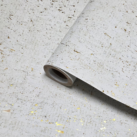 WM014KCG Real natural cork textured golden off white gold metallic foil modern Wallpaper
