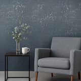 WM018KCS Real Natural cork matte blue gray silver metallic foil textured modern Wallpaper