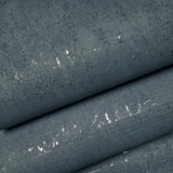 WM018KCS Real Natural cork matte blue gray silver metallic foil textured modern Wallpaper