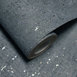 WM018KCS Real Natural cork matte blue gray silver metallic foil textured modern Wallpaper