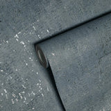 WM018KCS Real Natural cork matte blue gray silver metallic foil textured modern Wallpaper