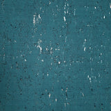 WM019KCS Real natural cork textured matte teal blue silver metallic foil modern Wallpaper