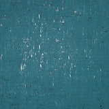 WM019KCS Real natural cork textured matte teal blue silver metallic foil modern Wallpaper