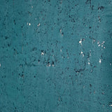 WM019KCS Real natural cork textured matte teal blue silver metallic foil modern Wallpaper