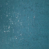 WM019KCS Real natural cork textured matte teal blue silver metallic foil modern Wallpaper