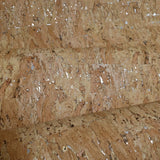 WM020KCG Real Natural cork organic sand brown silver metallic foil textured eco Wallpaper