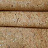 WM020KCG Real Natural cork organic sand brown silver metallic foil textured eco Wallpaper