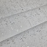 WM100001SMC Enchanced natural cork matte white silver metallic foil birch textured Wallpaper