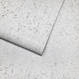 WM100001SMC Enchanced natural cork matte white silver metallic foil birch textured Wallpaper