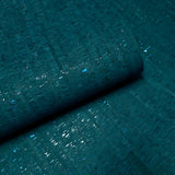 WM100012SMC Real natural cork teal green on metallic foil striped textured modern Wallpaper
