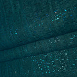 WM100012SMC Real natural cork teal green on metallic foil striped textured modern Wallpaper
