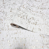 WM100101SMC Enchanced natural cork matte white gold metallic foil birch textured Wallpaper