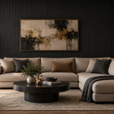 WM10010501 Plain charcoal black faux silk vertical thread fabric Textured modern Wallpaper