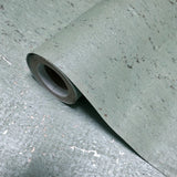 WM100601 Real natural cork Wallpaper mint green silver metallic textured eco wallcovering
