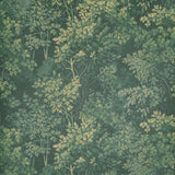 WM10116101 Lush woodland forest trees branches sage Green faux fabric textured Wallpaper 3D