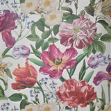 WM10120101 White red green pink Lush botanical tulips flowers bloom floral design Wallpaper