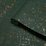 WM103401 real natural cork emerald green gold metallic striped textured Wallpaper