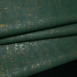 WM103401 real natural cork emerald green gold metallic striped textured Wallpaper