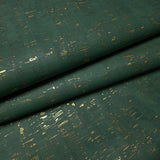 WM103401 real natural cork emerald green gold metallic striped textured Wallpaper