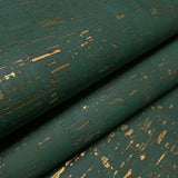 WM103401 real natural cork emerald green gold metallic striped textured Wallpaper
