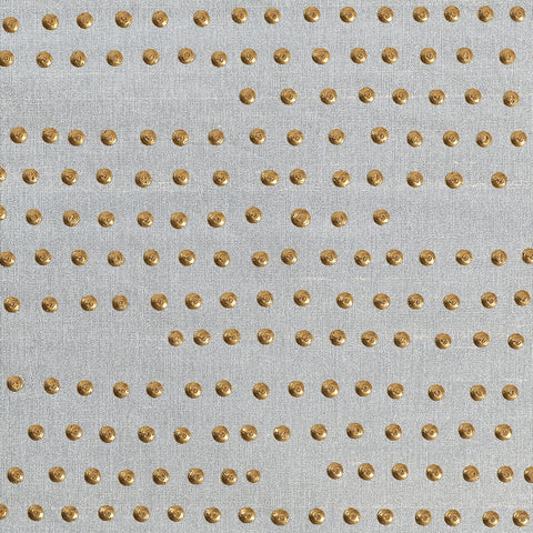 WM1058801 Runway Rivets Wallpaper Gold on Moonlight Silver Star Dust Silk Wallcoverings