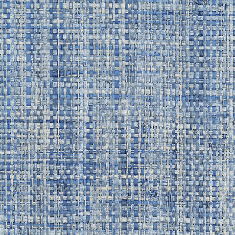 WM115701 Island Raffia Wallpaper Blue Abalone Wallcoverings