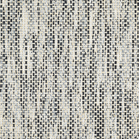 WM127301 Woven Wicker Wallpaper Black White Wallcoverings