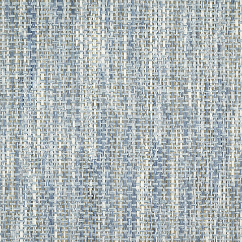 WM127901 Woven Wicker Wallpaper Cool Blue Wallcoverings