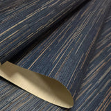 WM146601 Dark navy blue natural Grasscloth textured Wallpaper modern wallcoverings rolls
